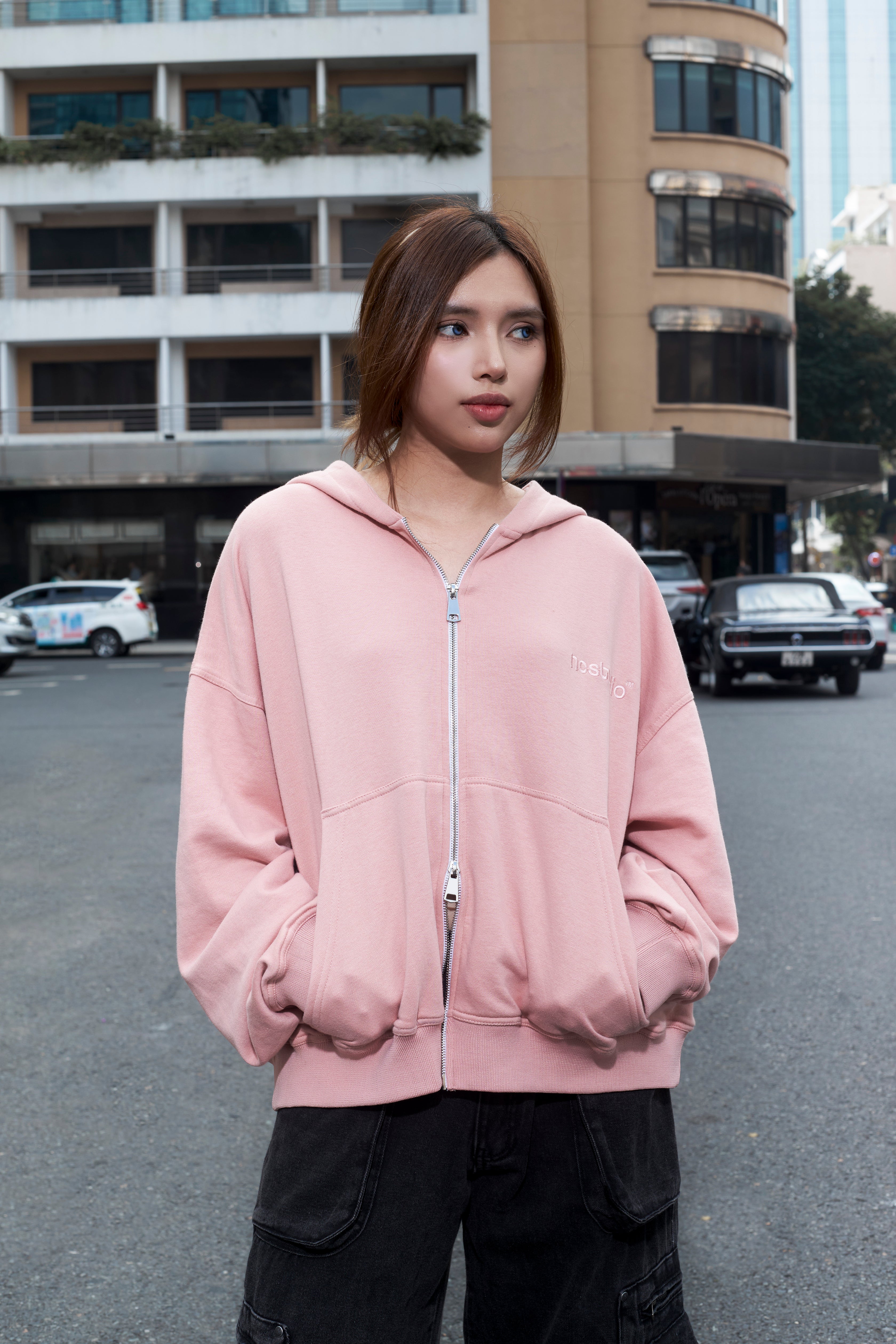 NCS Made By Saigonese Zip Hoodie Salmon Pink NOCONTROLSTUDIO