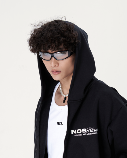 NCS® Canvas Zip Hoodie (Black) - NOCONTROLSTUDIO